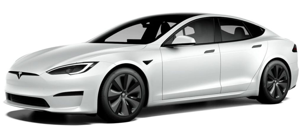 Tesla Model S Plaid in weiß